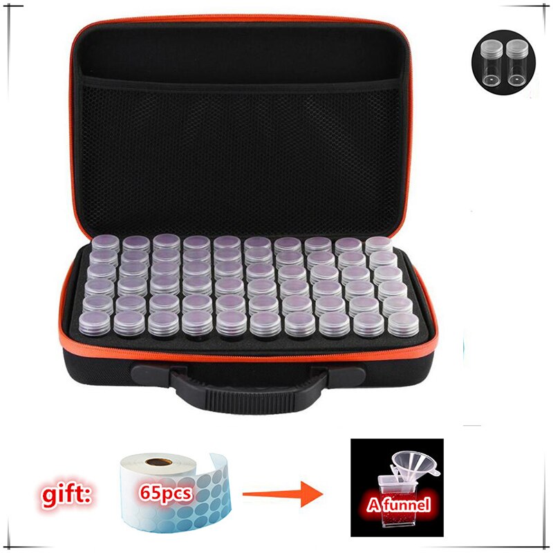 Diamant schilderij accessoires kralen 30/60 opbergflessen diamant borduurwerk multifunctionele kit opbergdoos koffer draagtas rits: Kastanjebruin / 30 sleuven met fles