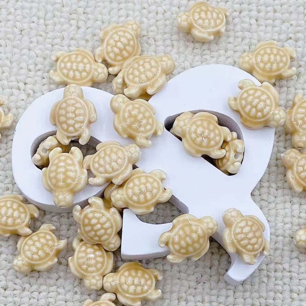 Cuentas de tortuga marina hechas a mano, 10 piezas, espaciador de cerámica de , cuentas sueltas, Kit DE FABRICACIÓN de pulseras 3D: Rosa