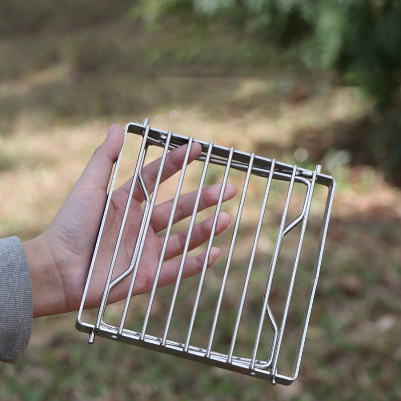 Parrilla de Camping de acero inoxidable para exteriores, Mini parrilla plegable portátil, quemador, soporte para estufa para Picnic, cocina, equipo de Camping
