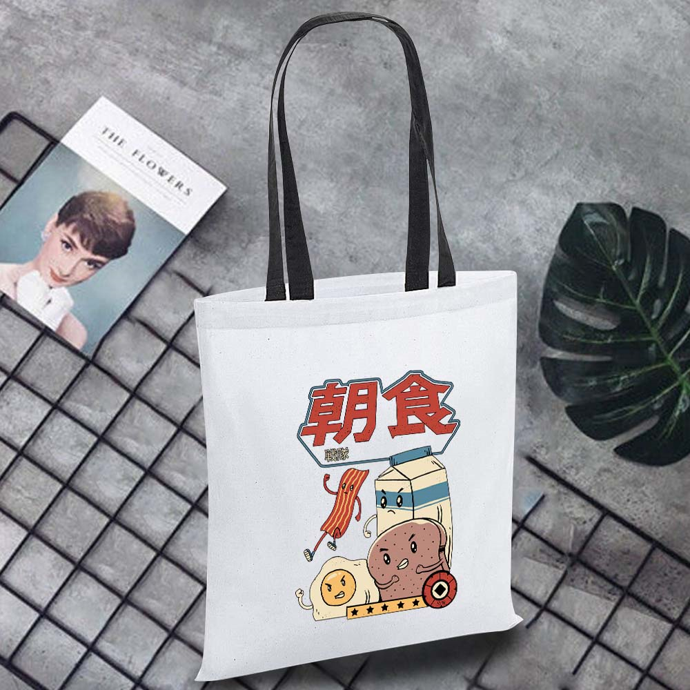 Wilde Ecobag Moeiteloos Canvas Draagtas Japan Patroon Draagbare Vrouwelijke Boodschappentas Dames Schoudertassen: japan018