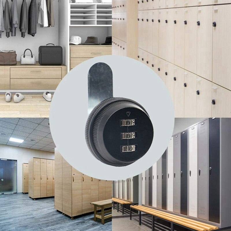 3 Digits Password Smart Lock Clockwise Anti-clockwise Door Lock Digital Electronic Cabinet Door Lock Drawer Password Locker