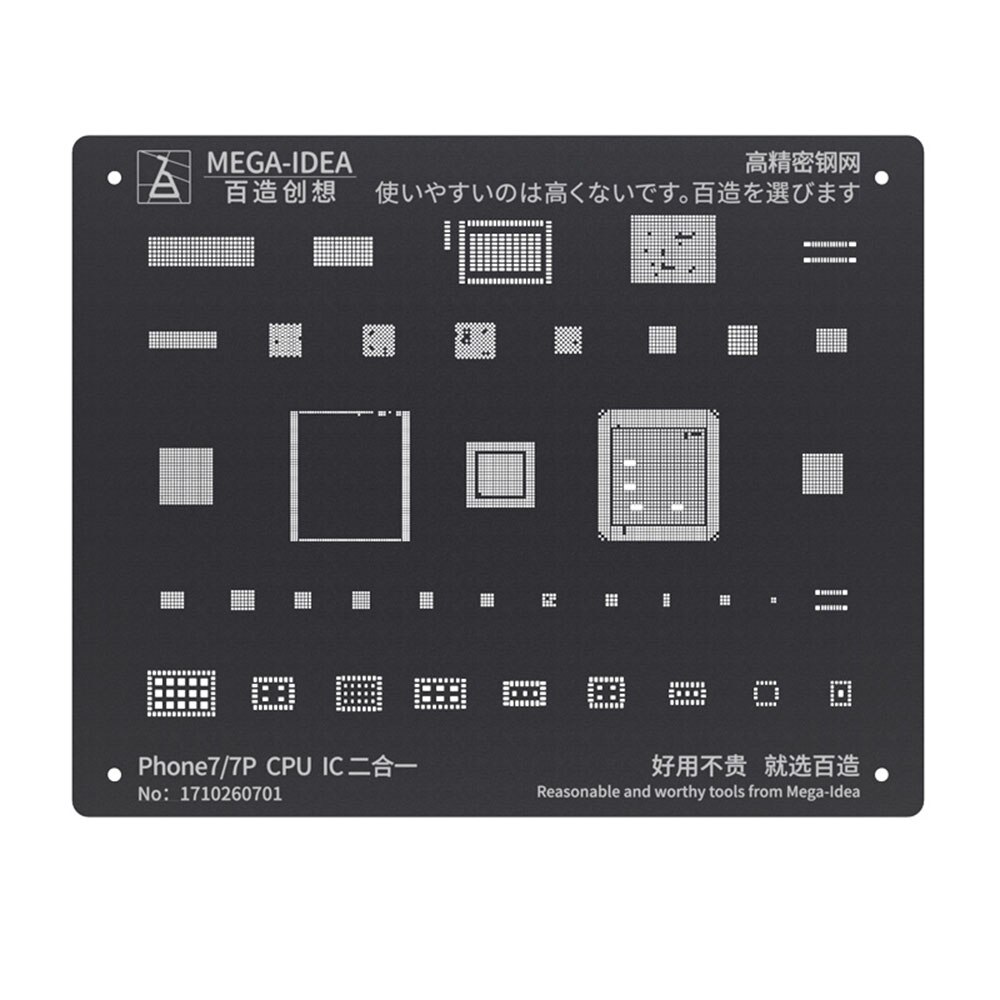 Qianli mega-idé iblack bga reballing stencil kit cpu ram power wifi ic plante tin net til iphone 6-11 pro max: Til  ip 7 7p
