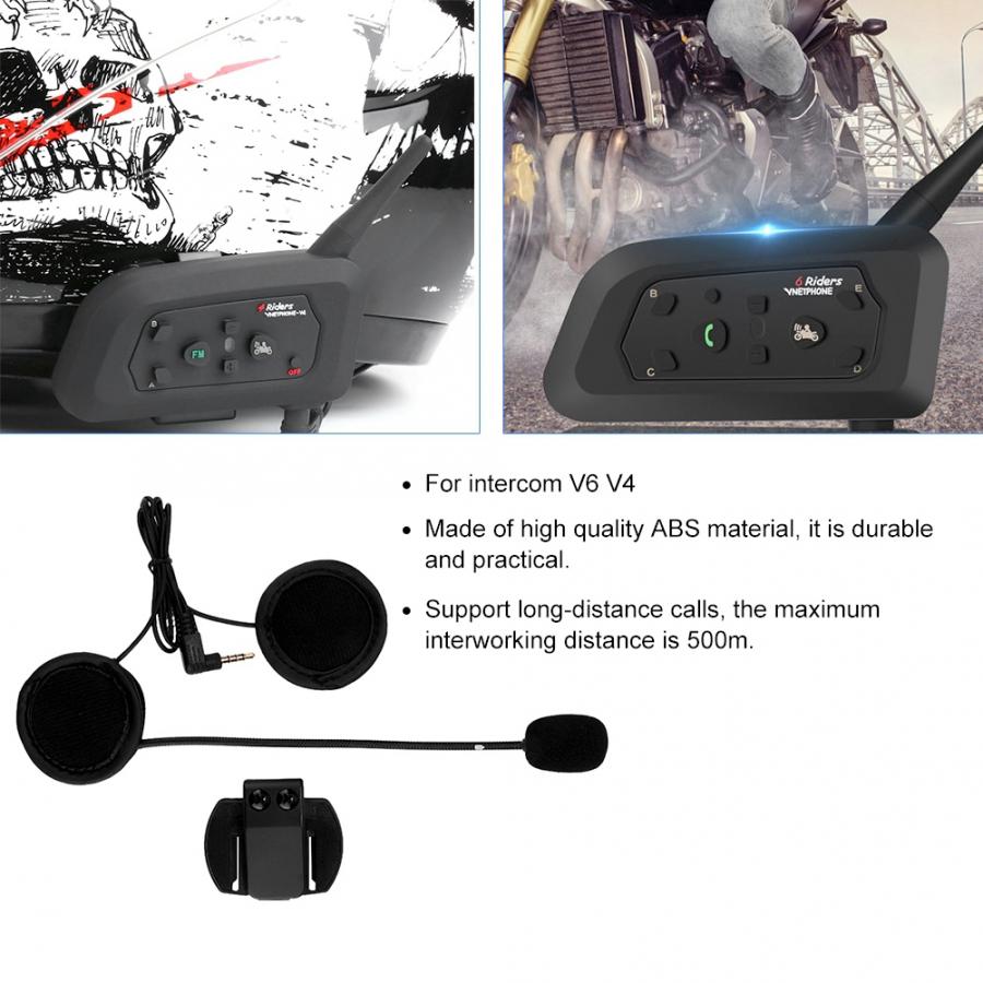 V6/V4 Bluetooth Interphone Headset Motorhelm Interphone Bluetooth Oortelefoon