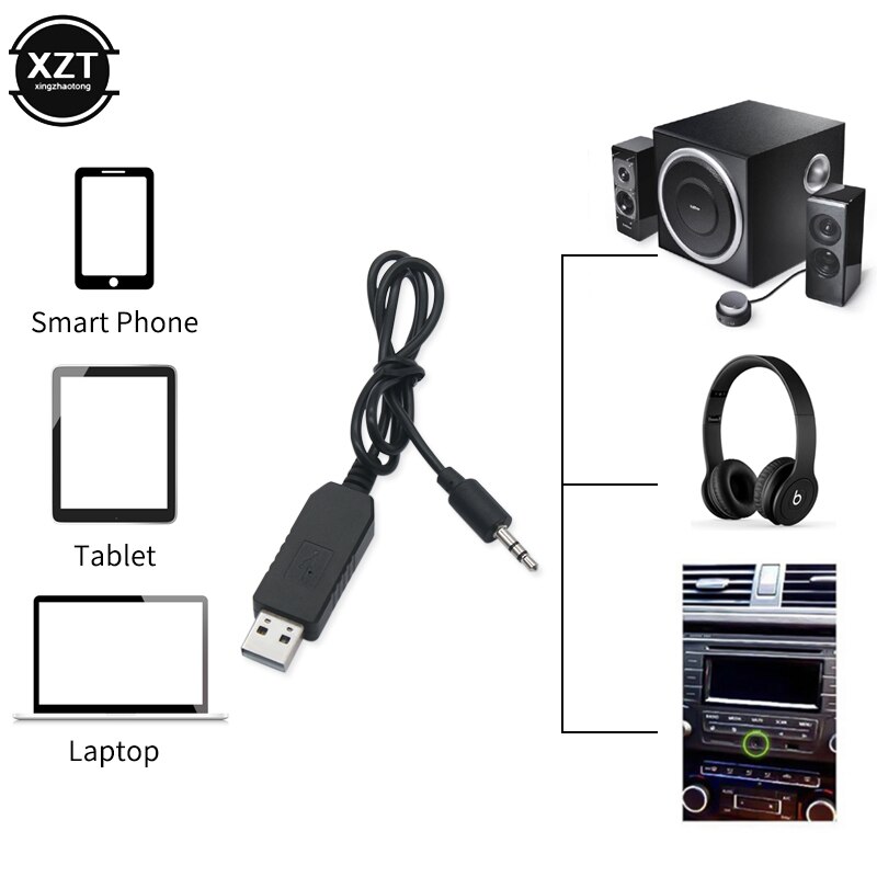 48Cm 3.5Mm Mini Usb 2.0 Bluetooth V5.0 Verstelbare Ontvanger Audio Adapter Voor Auto Speaker Aux Interface Handen-gratis Speaker