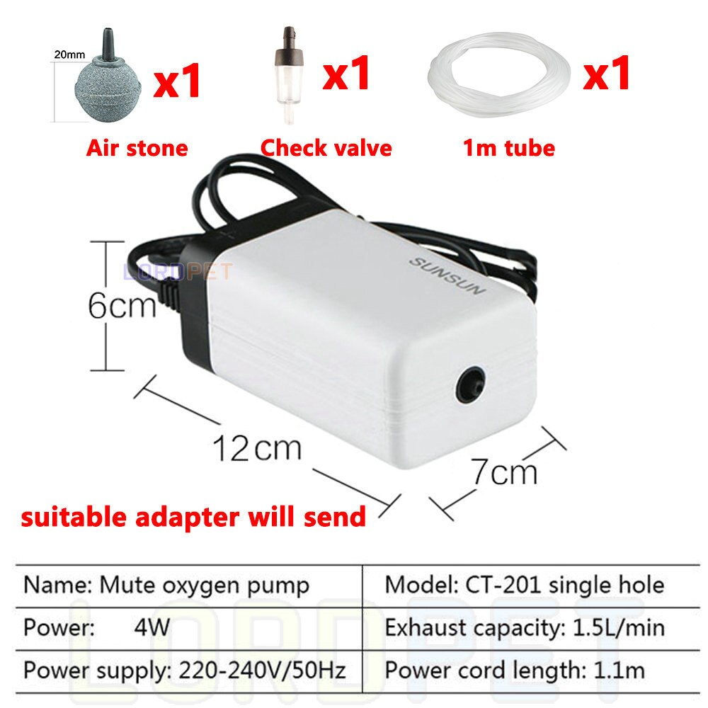 Sunsun Luftpumpe Belüfter Einstellbare Sauerstoff Pumpe Ultra Leise Luft Kompressor Einzigen Doppel vier Auslauf 220v Für Aquarium: ct20101