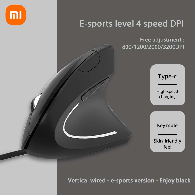 Bezprzewodowa mysz pionowa Xiaomi Bluetooth 2,4 GHz Ergonomiczne myszy do gier 1600 DPI Regulowane biura Optyczne klawiatury elektroniczne: YELLOW