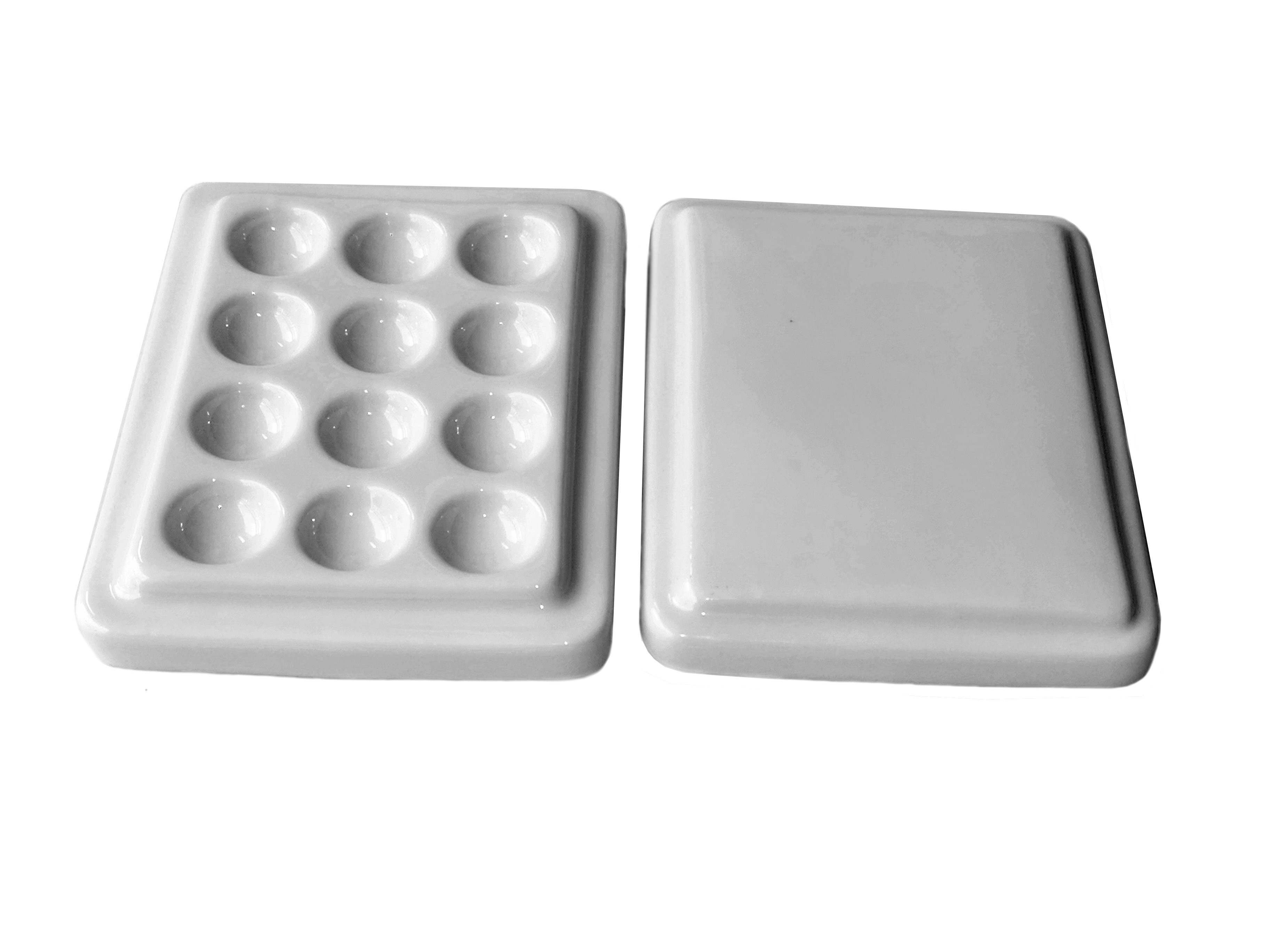 Zahn labor, Porzellan Mischen Bewässerung Feuchtigkeitsspendende platte 12 Slot Keramik Palette mit abdeckung