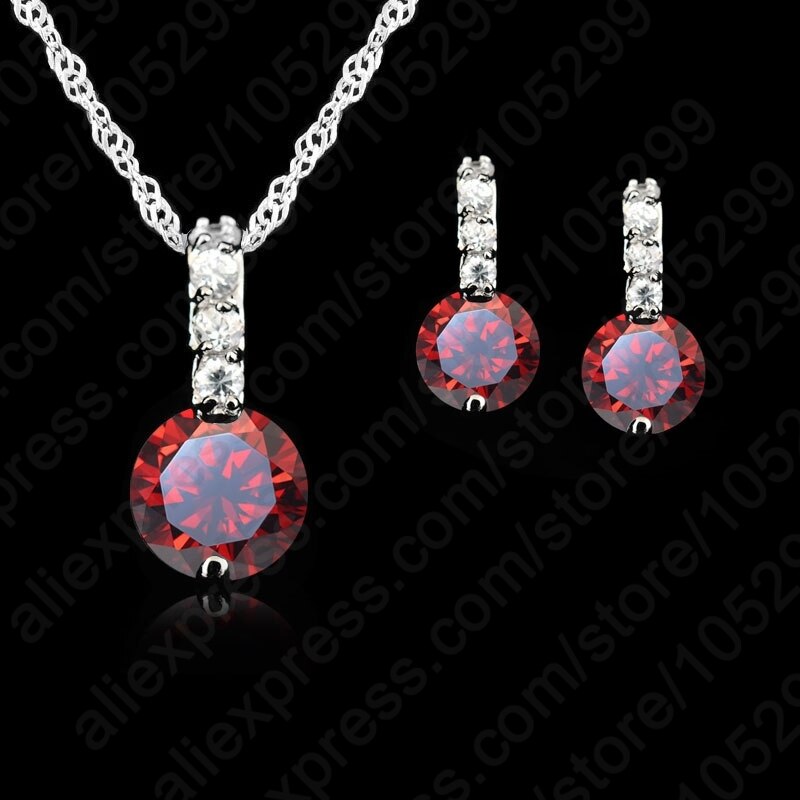 Vrouwen Beauty Sieraden Set 925 Sterling Silver Cubic Zirkoon Hanger Ketting/Earring Vrouwen Sets