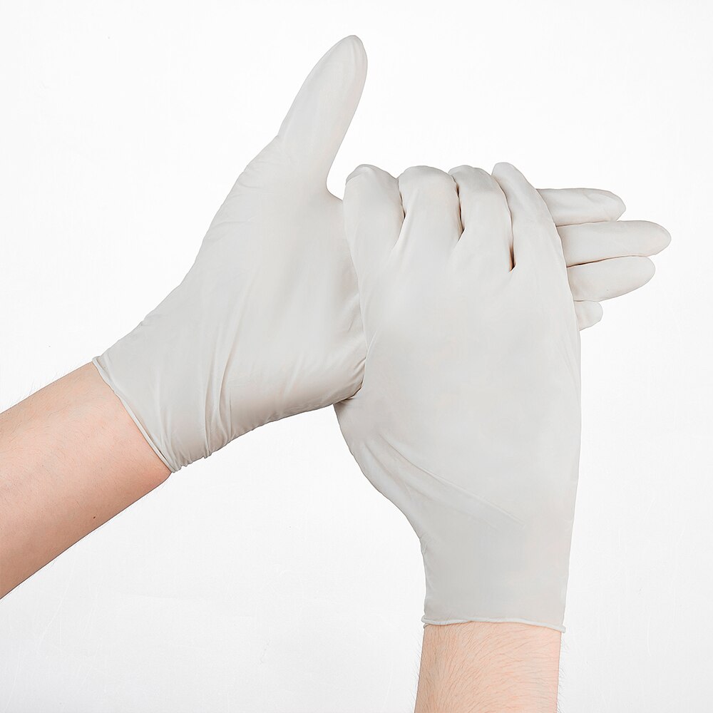 Nitrile Gloves White 100pcs/Box Disposable Working Glove Household Cleaning Washing Safety Gloves Synthetic Glove