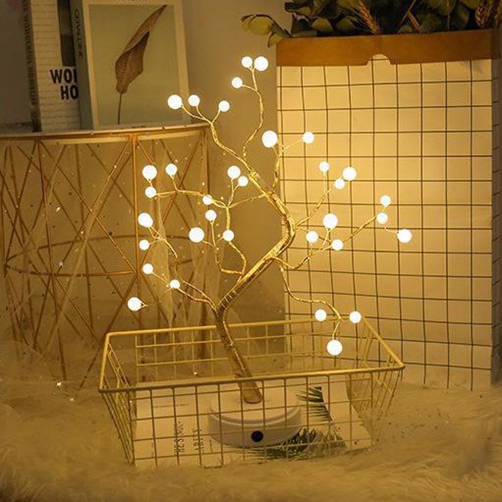 108 led usb vuurboom nachtlampje feest huisdecoratie sprookjesachtige verlichting kinderkamer lamp oplaadbare kraanbediening nachtlampje