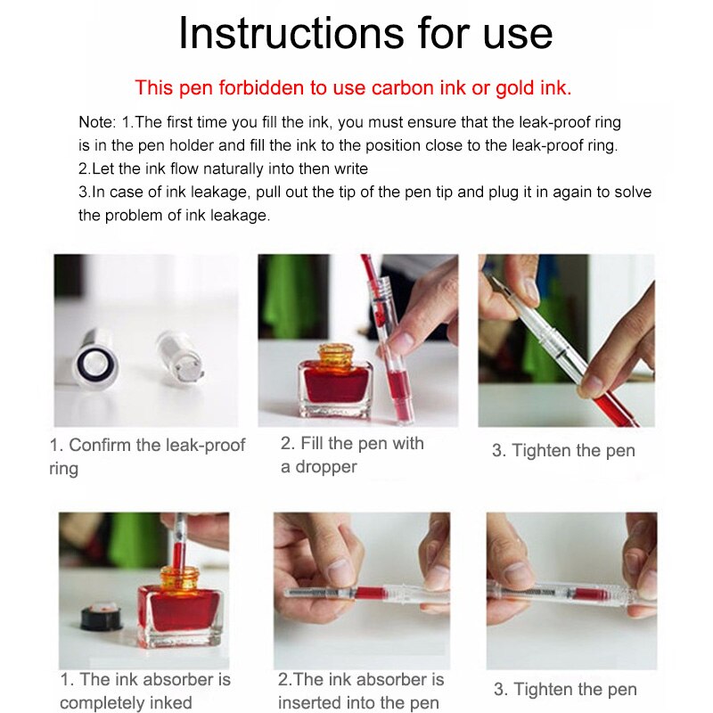 1 Pieces Transparent Fountain Pen 0.38mm Writing Calligraphy Pen ink Oblique Metal Nib for School Office supplie