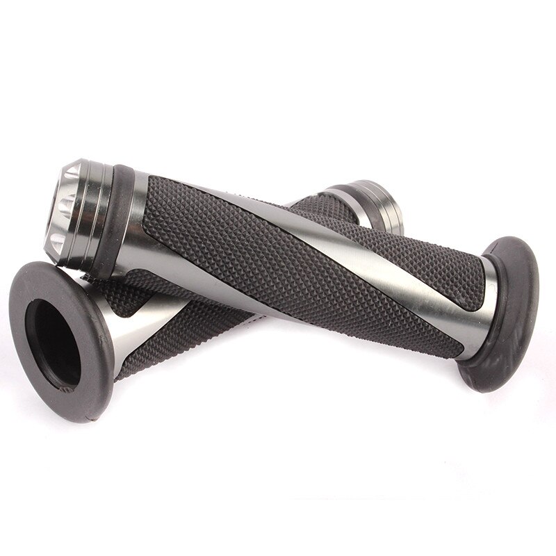 evomosa Motorcycle Street Sport Bike Aluminium 7/8&quot; 22mm Handle Bar Rubber Grips Chopper Cruiser Bobber Grips With Bar Ends