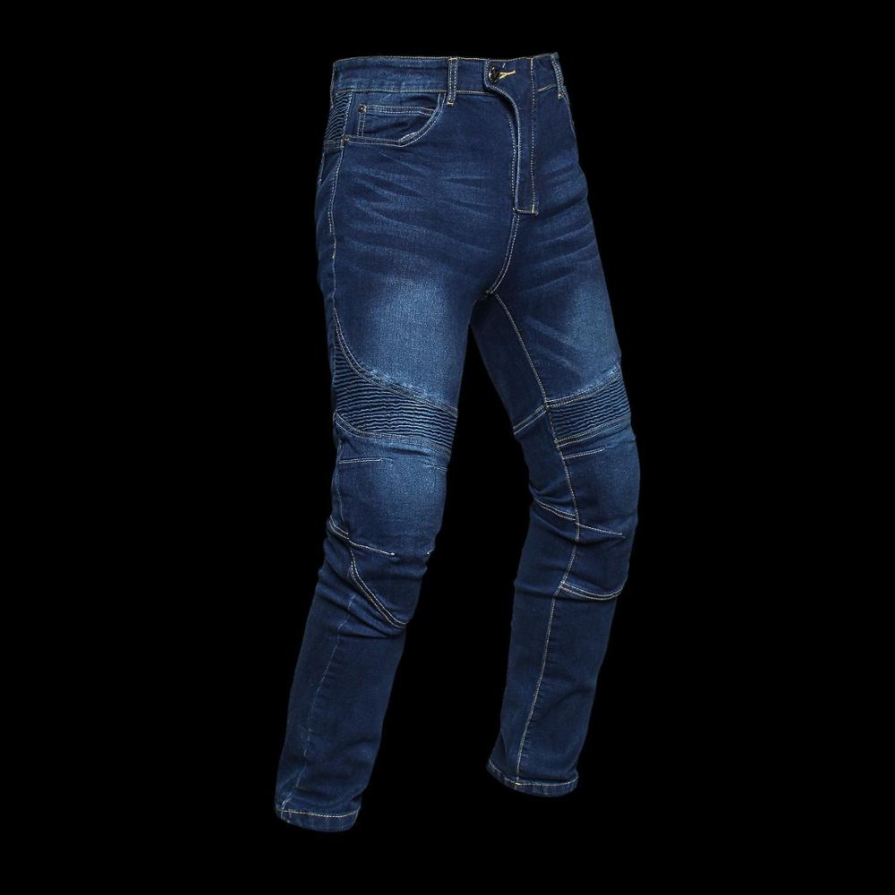 Mc winddichte motorjeans casual heren motorcross off-road kniebeschermende moto jeans broek komine pantalo moto: 17- mc -17101- b blauw / 34