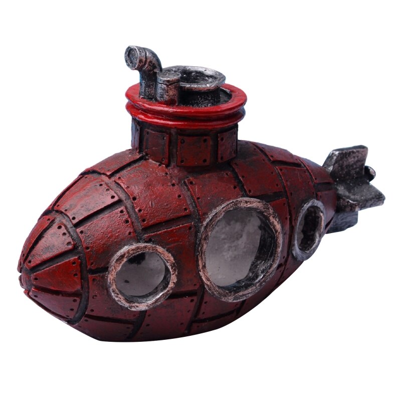 Aquarium Sunken Ship Decorations Resin Submarines 5in Small Fish Tank Ornaments