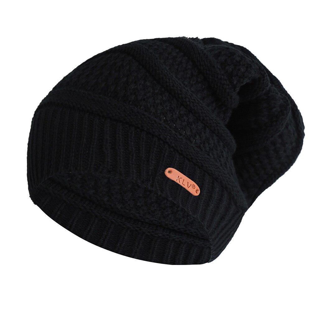 Uomo donna Baggy Warm Crochet Winter Wool Knit Ski Beanie Skull Slouchy Caps cappello materiali traspiranti e confortevoli: BK