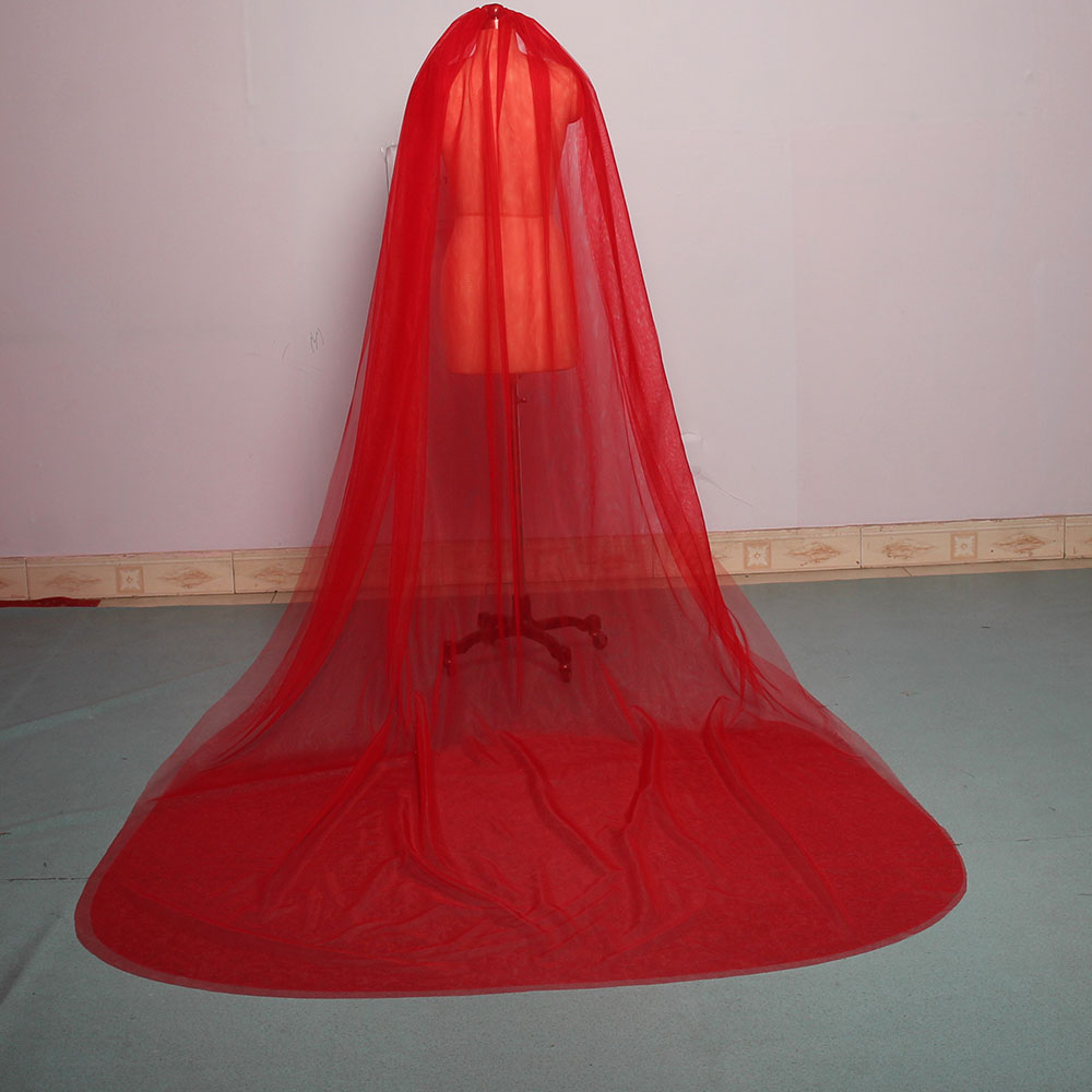 Mingli Tengda Himmel Blau Braut Schleier Lang schneiden Rand Doppel Schicht 3 Meter Lange Hochzeit Schleier Elegante Dame Kathedrale Schleier staubigen Rose