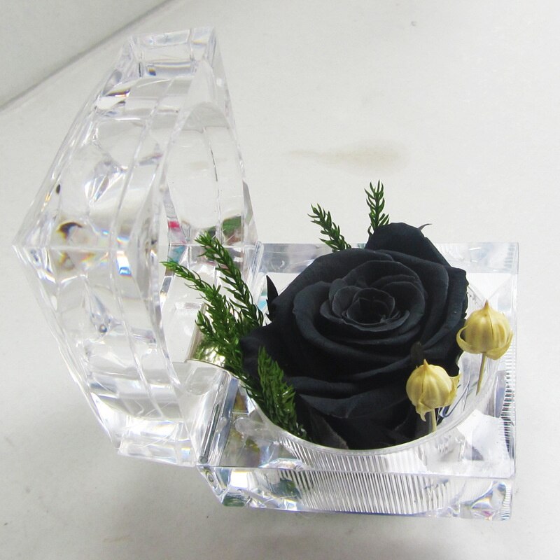 Romantisk rosenring æske blomst evig rose blomst bryllup foreslå forlovelse valentinsdag æske pakning smykkeetui: 7