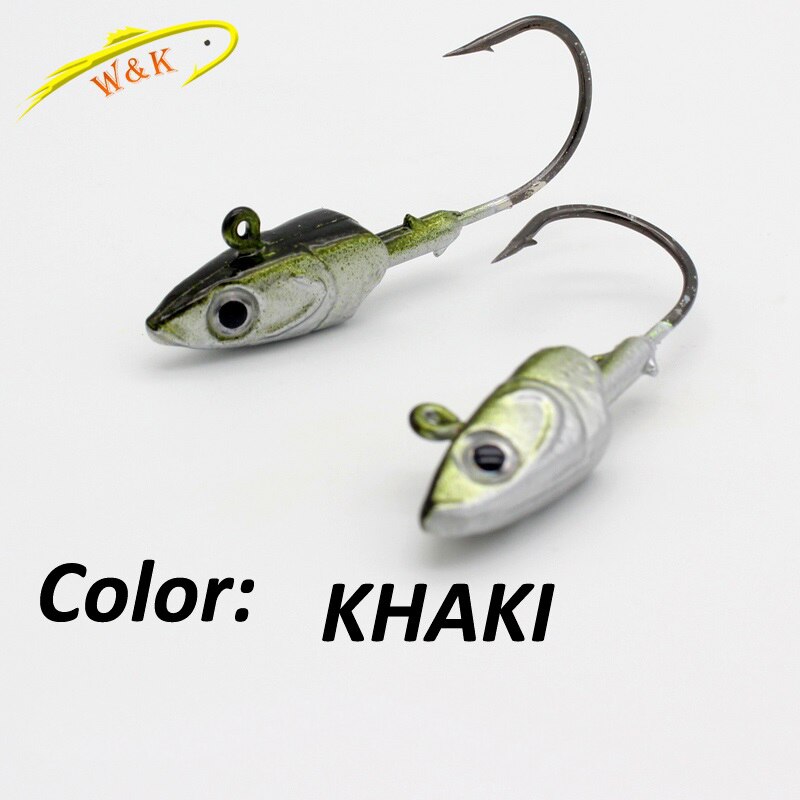 Sayori jigipää 20g 30g 40g lyijykoukku pehmeä syötti jigikoukut painotettu koukku 2 kpl vieheet jigit värikäs jigipää pehmeä viehe: Khaki / 30 g