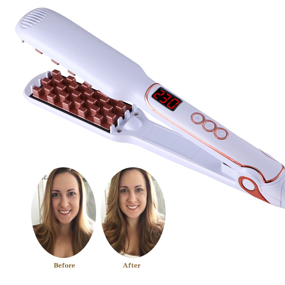 Hair Volumizing Flat Iron Hair Wortel Volumizer Stijltang Digitale Lcd Display Haar Rechttrekken Styling Tools