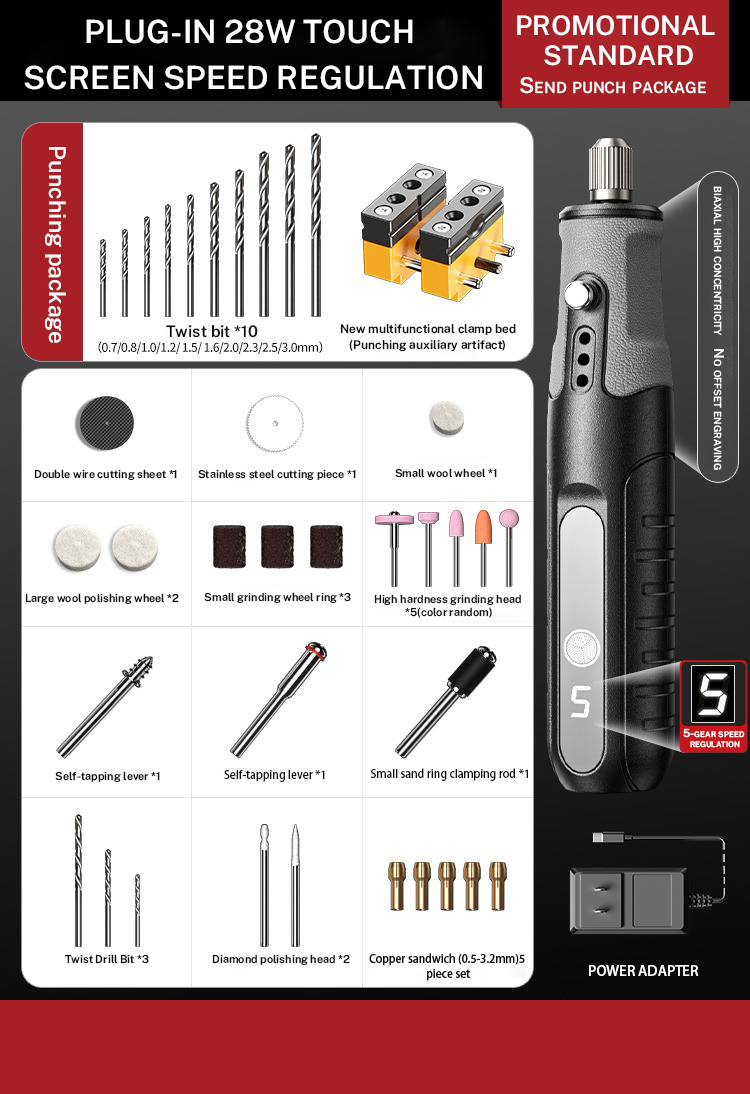 Zten mini handgereedschapset voor roterend polijsten en graveren, elektrische graveerset voor het maken van sieraden en doe-het-zelfprojecten: Blauw