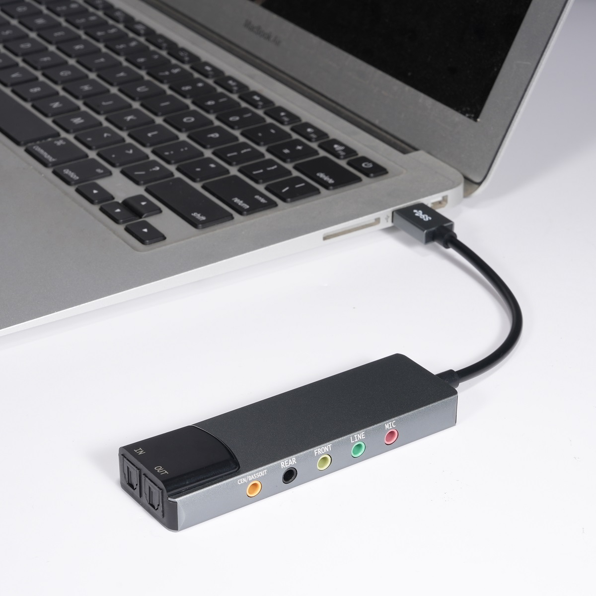 Multifunctionele Externe Usb Audio Adapter Usb Geluidskaart Aluminium Legering 7.1 5.1 Kanaal Spdif Optische Voor Pc Computer: Black