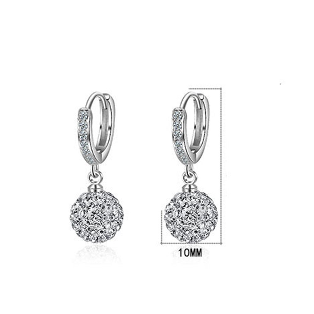 NEHZY 925 Sterling Silver Woman Jewelry Retro Simple Shambhala Crystal Zircon Round Earrings 10MM