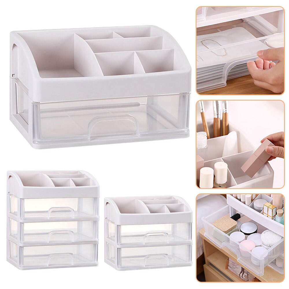 Cosmetic Storage Box Makeup Organizer Drawers Plastic Cosmetic Storage Box Jewelry Container Make Up Case For Home Organizer