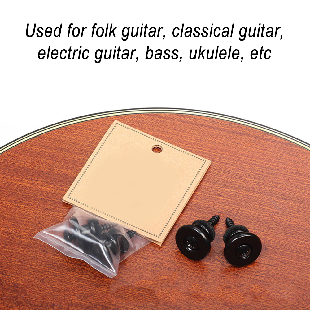 2 Stuks Gitaarband Sloten Zilver Zwart Bas Knop Gesp Gitaar Gitaar Onderdelen Ukelele Vervangen Veelzijdige Compatibiliteit Onderdelen: Rood