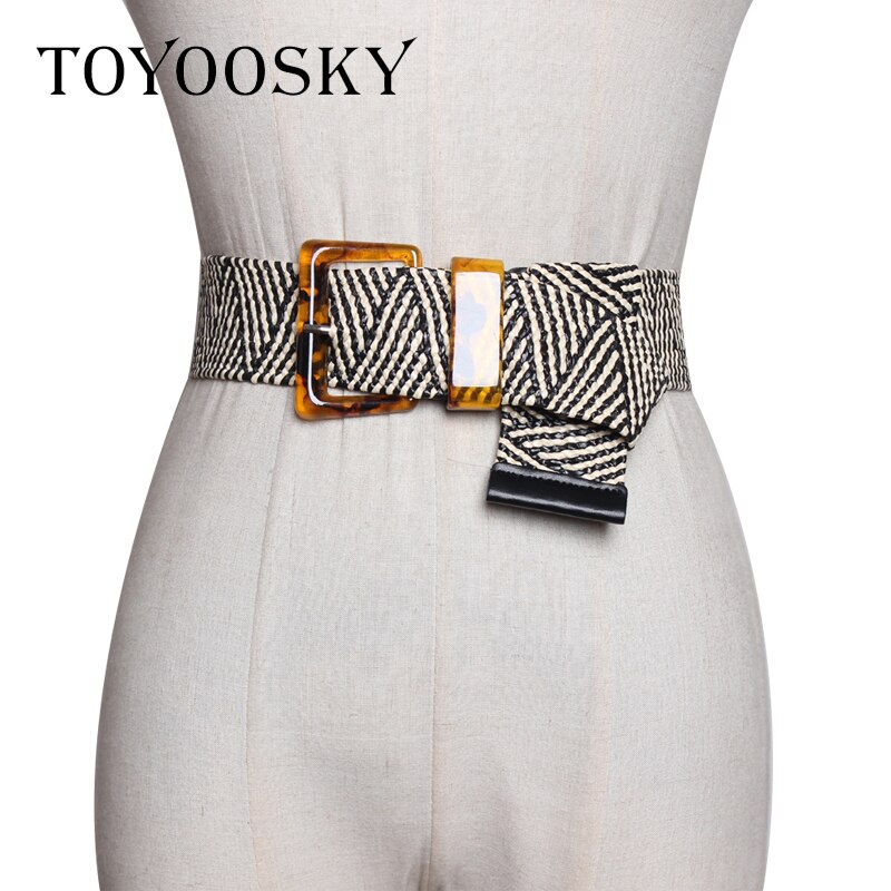 Cinturón bohemio étnico de para mujer, vestido y sobretodo con cinturón ancho, hebilla de Pin tejida, cinturón de para