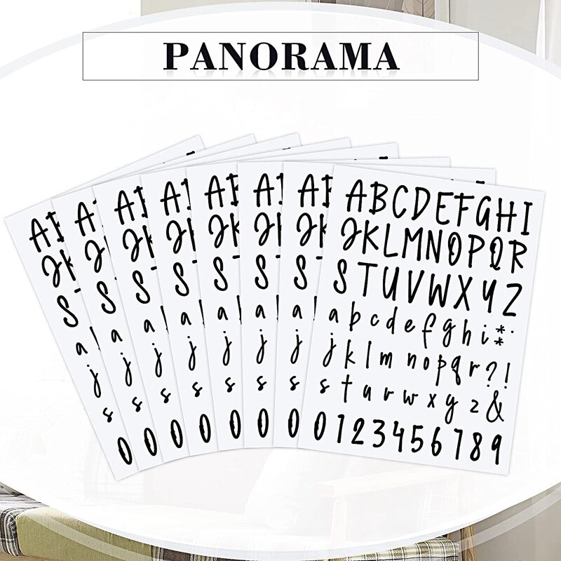 8 Sheets Self Adhesive Vinyl Letters Numbers Kit, Letters Numbers Stickers DIY Decal Script Pantry Labels for Signs