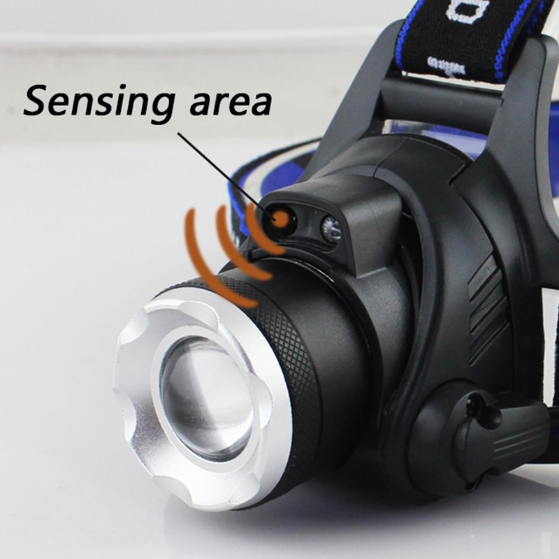 Sensor Headlight Camping Flashlight Head Light Torch Lamp Bulbs USB Rechargeable LED Headlamp 3000lm XM-L2 T6 Body Motion
