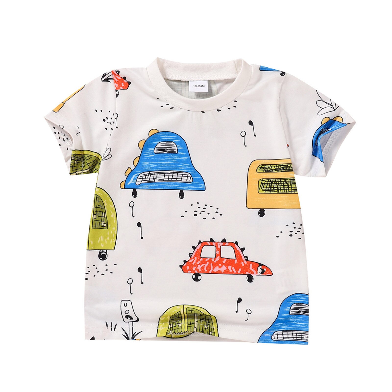 Karikatur Gedruckt Baby Jungen Mädchen T-Hemden Sommer Kleinkind freundlicher Spitzen Kurzarm T-Shirt Kleidung Футболка Baby Kleidung