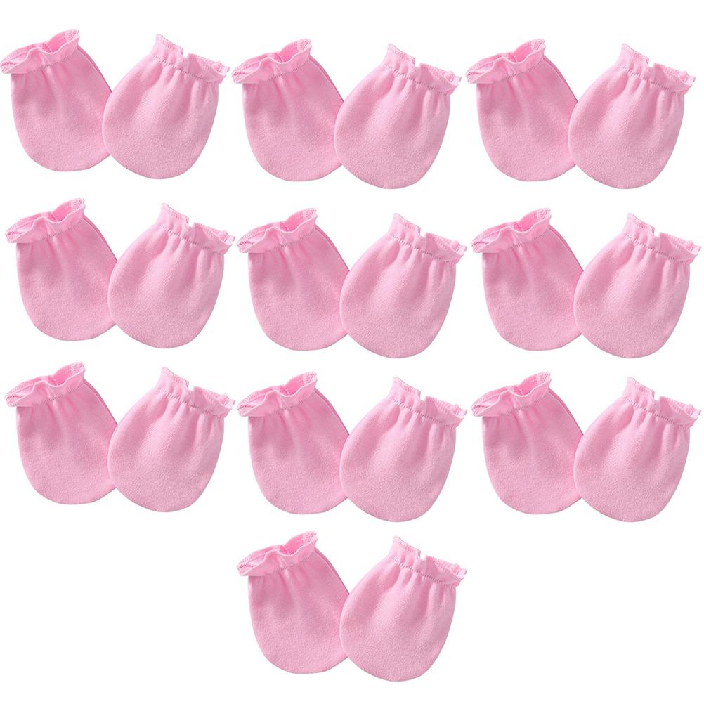 10 Pairs Newborn Baby Gloves No Scratch Cotton Mittens for 0-6 Months Baby Boys Girls Comfortable Anti Grabbing Hands Gloves: Pink