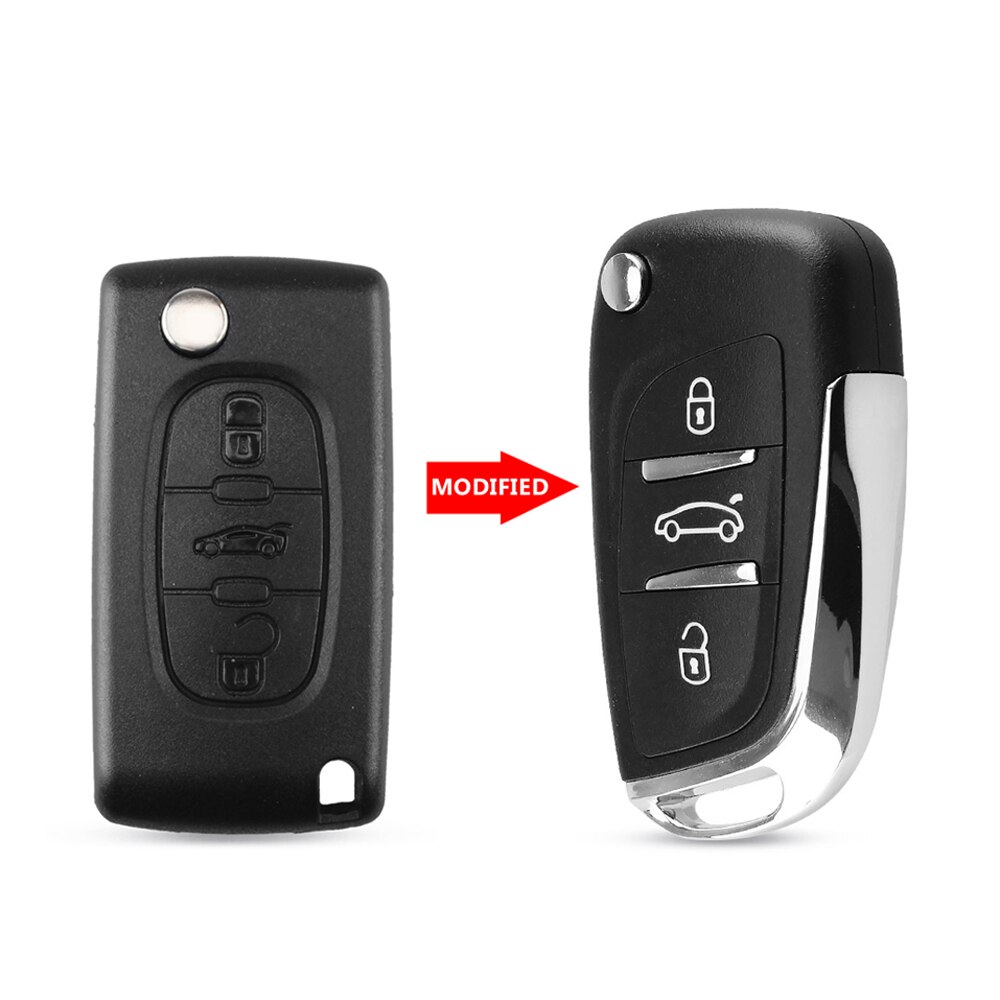 KEYYOU FRAGEN FSK Geändert Auto Schlüssel Für Peugeot 207 307 407 208 308 408 607 Partner CE0523 Ce0536 433mhz ID46 2/3 Tasten