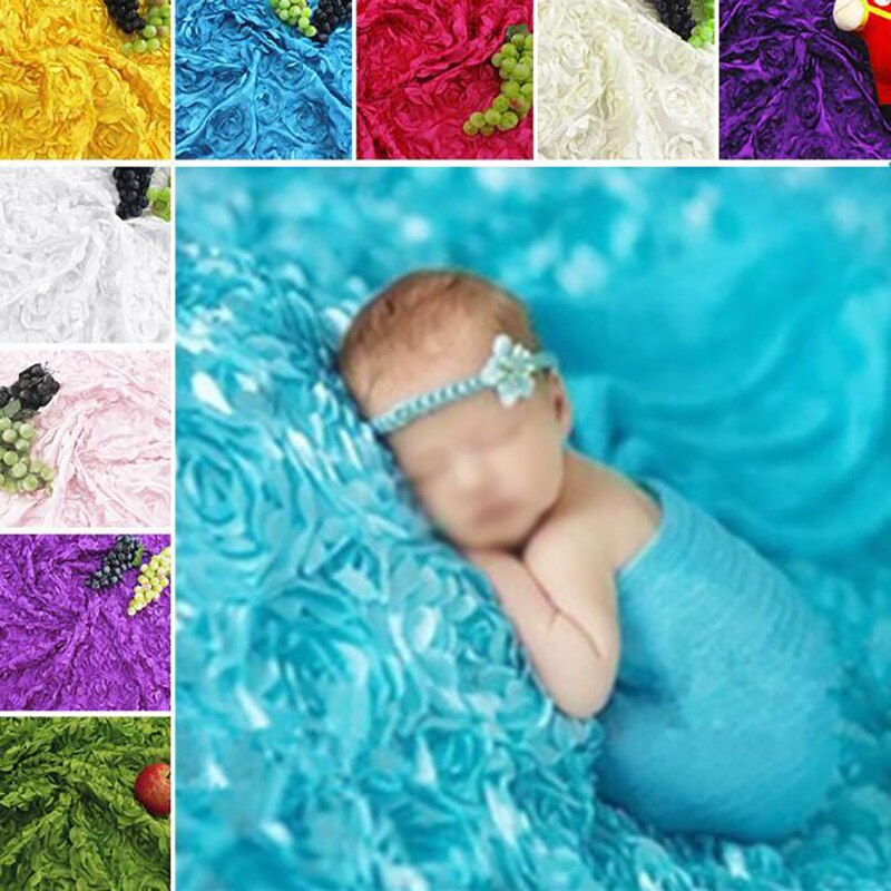 Baby fotografering tæppe nyfødt baby 3d fotografering rekvisitter tæppe foto rose blomst baggrund tæppe