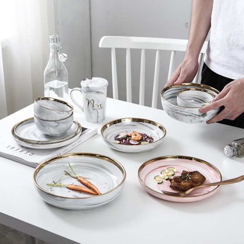 Top knogle keramik middagssæt suppeskål sæt porcelænsservice sæt tallerken bordservice spisestel bordservice sæt bestik sæt