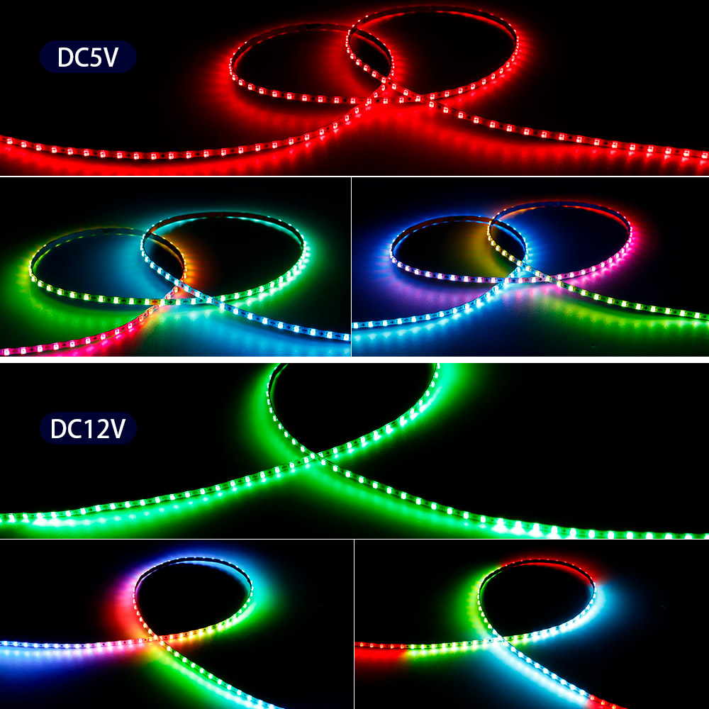 Ultra Narrow 2.7mm WS2812B LED Strip WS2812 160Leds/m individually addressable RGBIC Light Strip Dreamcolor DC5V/12V