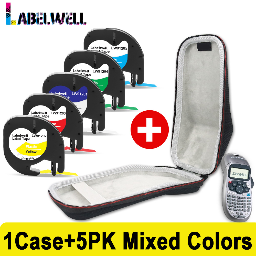 Labelwell EVA drukarka do etykiet do Dymo Letratag LT100H LT-100H LT 91201 91202 12267 drukarka do etykiet twarda obudowa podręczny schowek pudełko