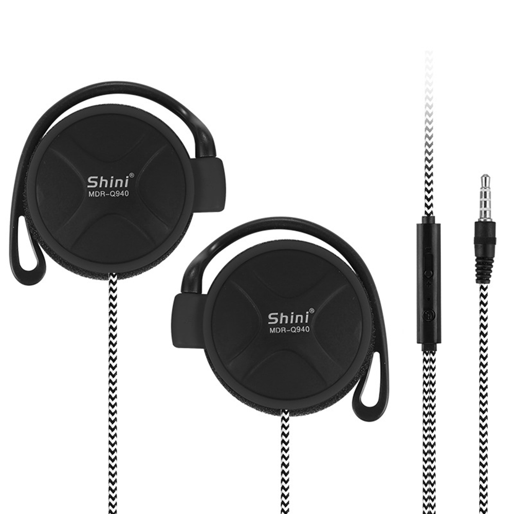 Original SHINI Q940 3.5mm Headphones Stereo Bass Music Earphone Ear Hook Headset fone de ouvido For MP3/4 Computer Mobile Phone: green
