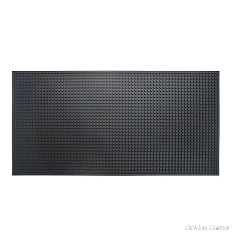 Svart barmatta gummi bar service spill matta gummi bar matta bar runner glas droppbricka öl drink rail bars service matta  d28 20: Xl