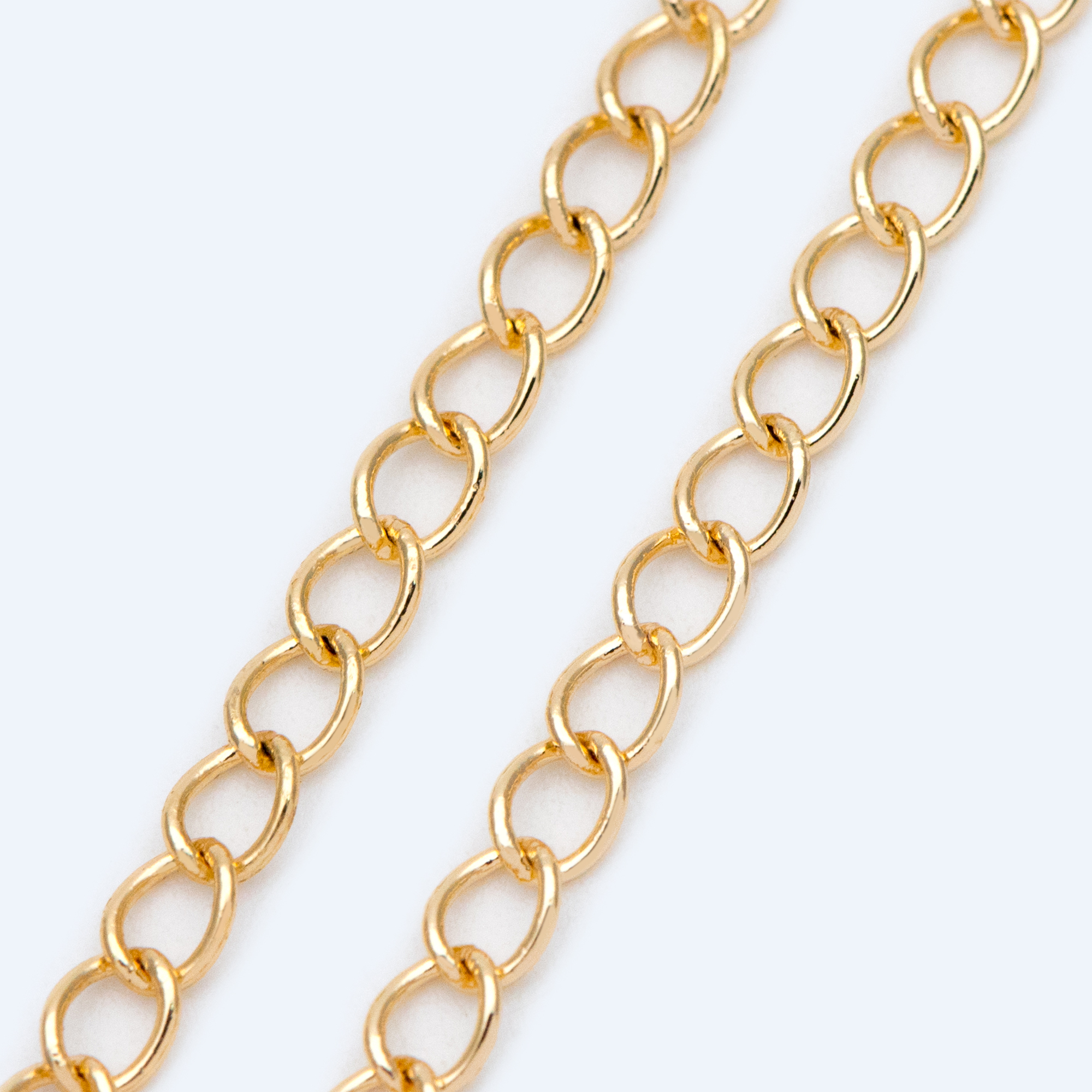 Gouden/zilveren/roségouden schakelketting, echt gouden/gerhodineerde messing ketting, doe-het-zelf sieradenonderdelen (lk -175))
