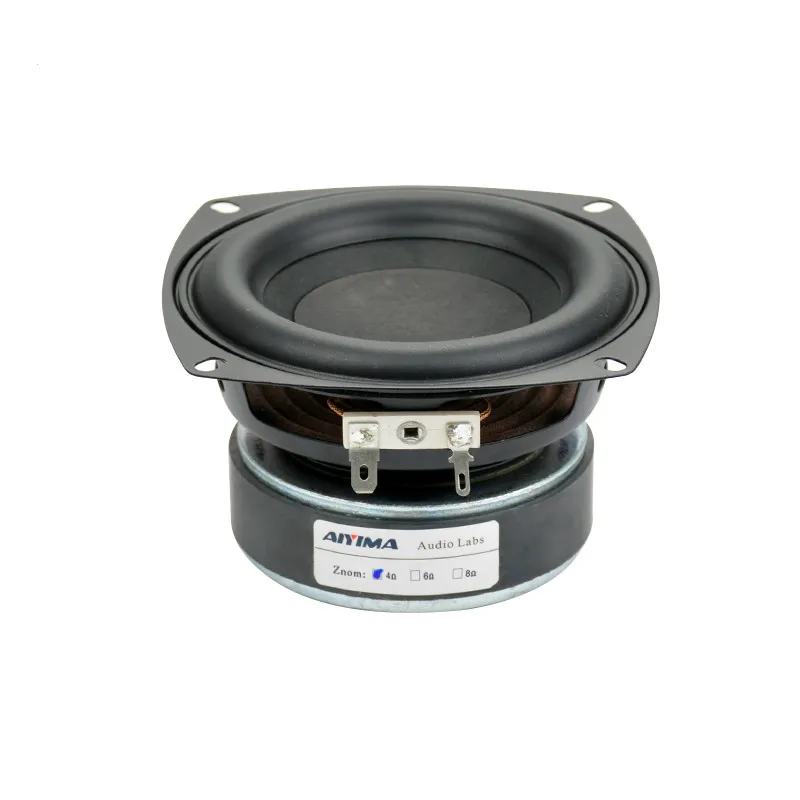 AIYIMA 1 Uds. Unidad de altavoz Subwoofer de 4 pulgadas HIFI 4 8 Ohm 100W altavoz de sonido de graves cine en casa graves profundos Loudspeaeker: Blanco