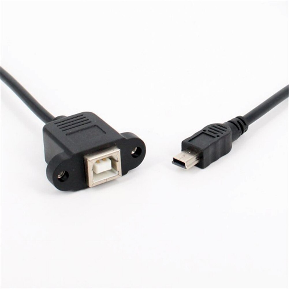 50 CM Mini USB 5 Pin Male to USB 2.0 B Jack Female Socket Printer Panel Mount Cable