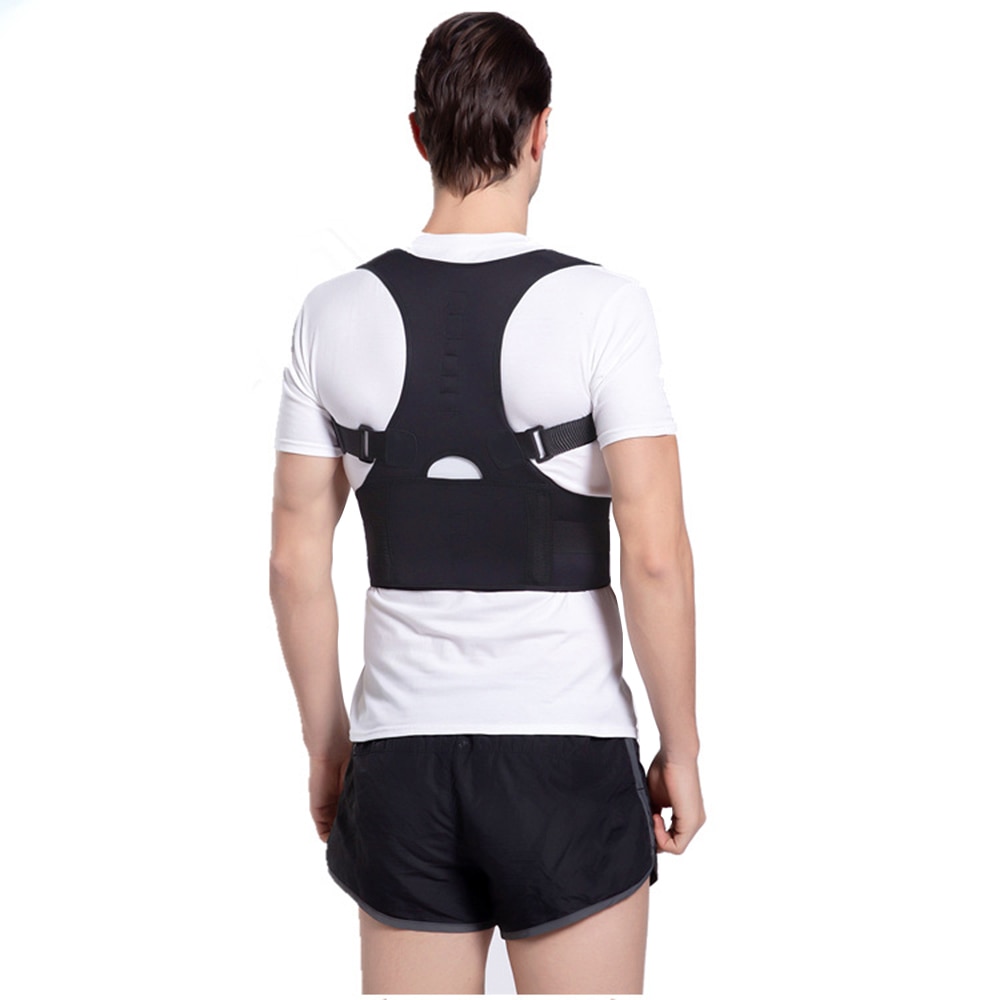 Houding Corrector Magnetische Therapie Brace Schouder Terug Ondersteuning Riem Voor Mannen Vrouwen Schouder Taille Houding Correctie: Black / M