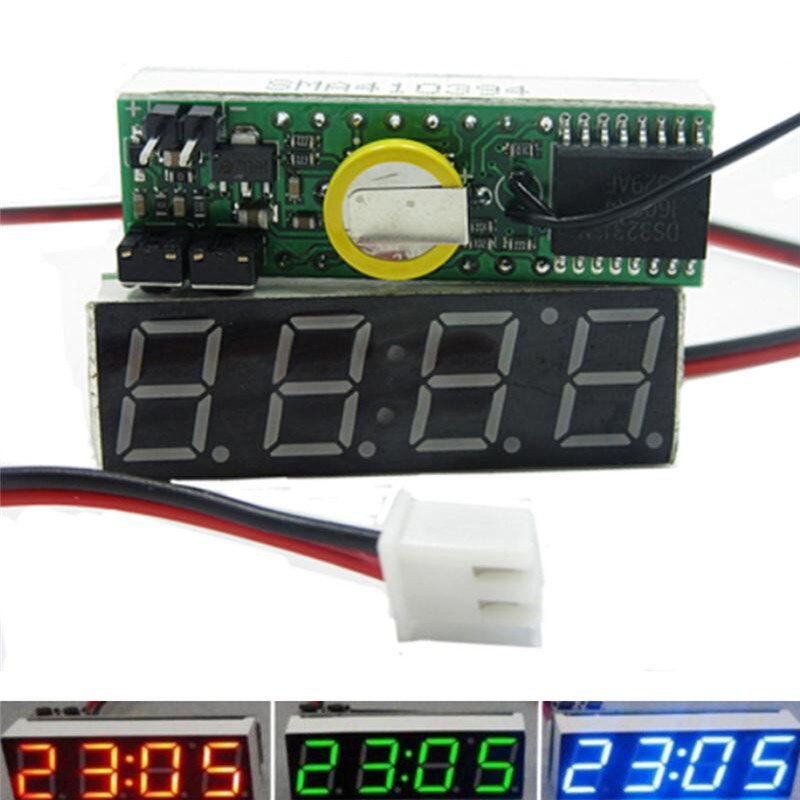 Rood/blauw/groen led-display mini digitale 3.8v-30v voltmeter tester spanningspaneelmeter voor elektromobiel motorfiets auto #292364