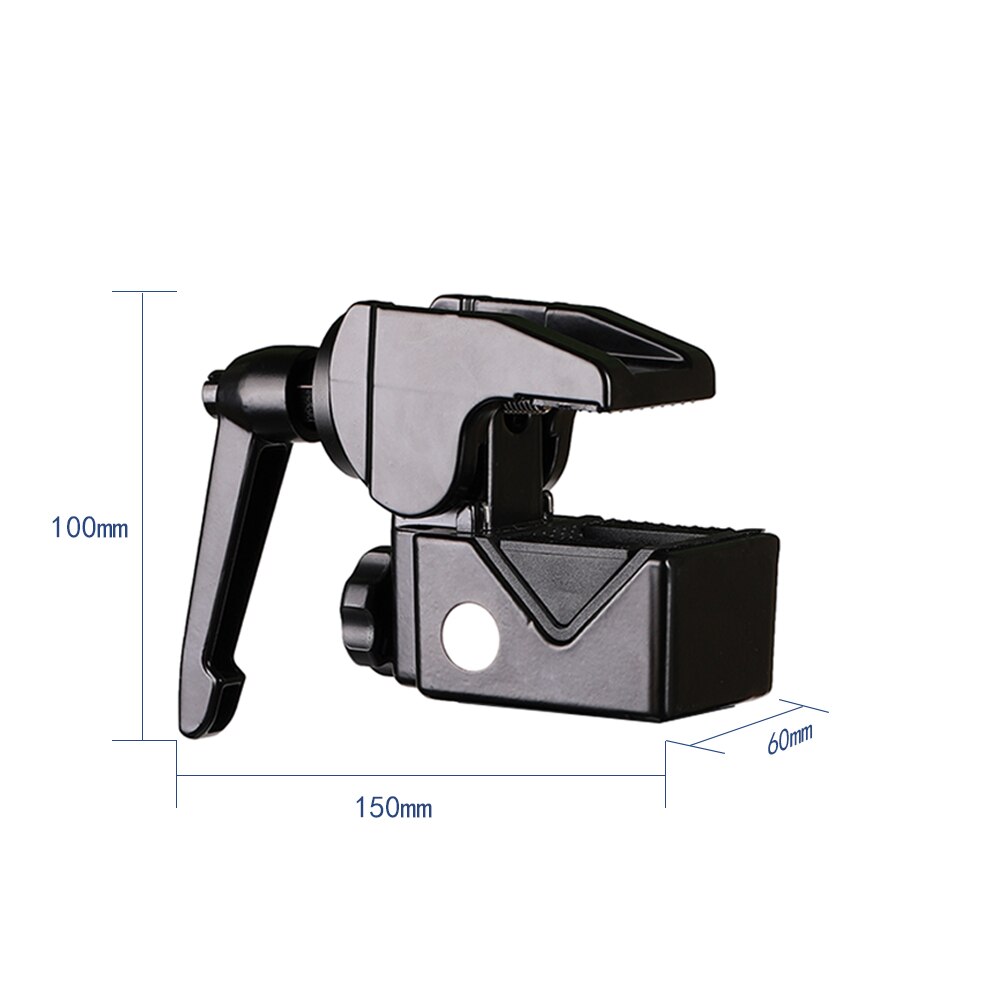 Duży mocny zacisk Super Clamp Studio wielofunkcyjny mocny klip z 1/4 "i 3/8" otwór na śrubę do fotografia fotografia studio światła parasol