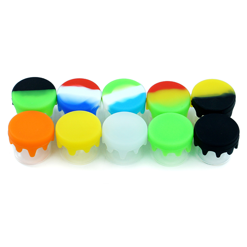 50pcs Glass Wax Container Oil Jars Food Grade Non-Stick Dab 6ml Jars Concentrate Container Bottle