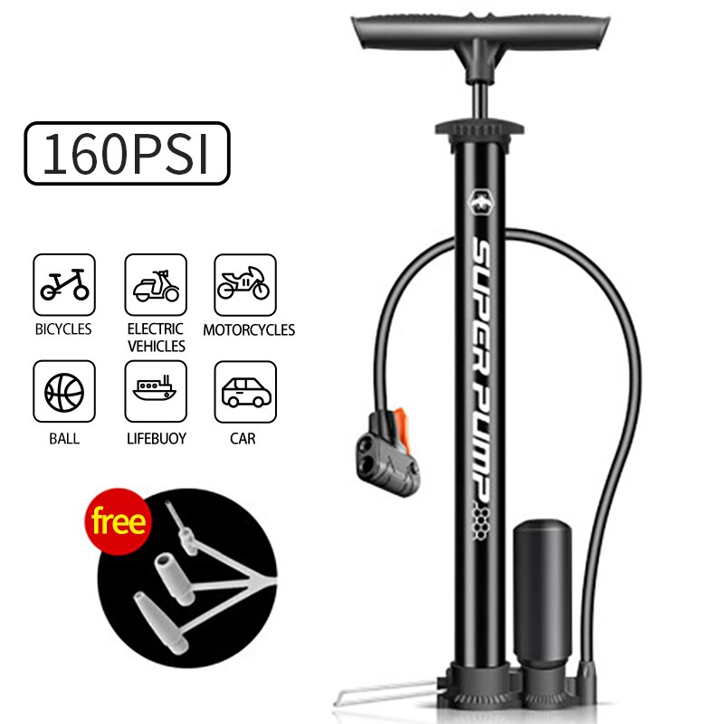 Xunting Mini Bike Pump Portable Bicycle Tire Pump Mini Bike Floor Pump Hand Foot Football Mini High Pressure Tool Bicycle Pumps: 7