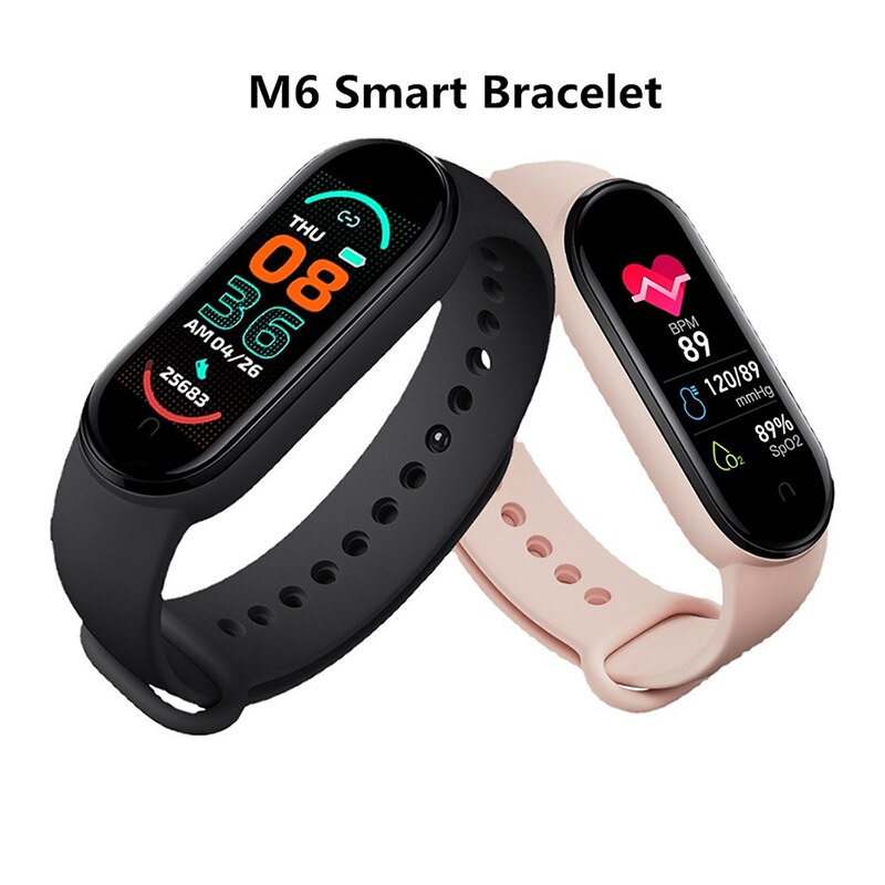 M6 Smart Armband Horloge Fitness Tracker Hartslag Bloeddrukmeter Kleur Screen IP67 Waterdicht Voor Mobiele Telefoon