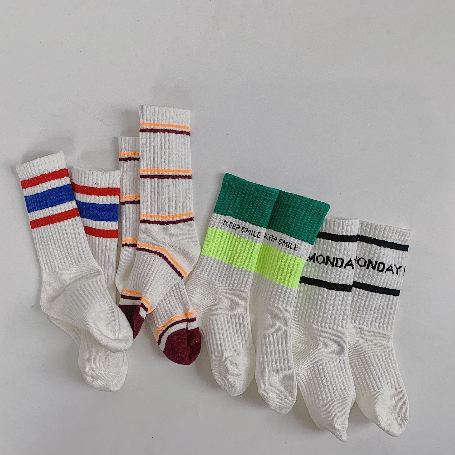 Los niños hasta la rodilla calcetines con inscripciones imprimir para chica niños chico niños adolescente lindo bebé de fútbol blanco Kawaii deporte calcetín largo